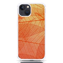 Abstract Texture Of Colorful Bright Pattern Of Transparent Leaves Of Orange And Yellow Color Iphone 13 Tpu Uv Print Case