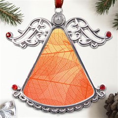 Abstract Texture Of Colorful Bright Pattern Of Transparent Leaves Of Orange And Yellow Color Metal Angel With Crystal Ornament by Posterlux