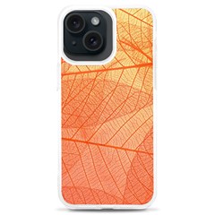 Abstract Texture Of Colorful Bright Pattern Of Transparent Leaves Of Orange And Yellow Color Iphone 15 Plus Tpu Uv Print Case