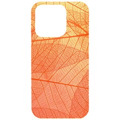 Abstract Texture Of Colorful Bright Pattern Of Transparent Leaves Of Orange And Yellow Color Iphone 15 Pro Black Uv Print Pc Hardshell Case