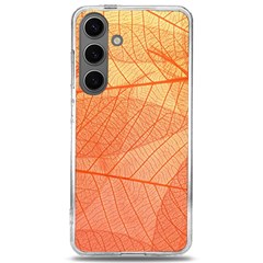 Abstract Texture Of Colorful Bright Pattern Of Transparent Leaves Of Orange And Yellow Color Samsung Galaxy S24 6 2 Inch Tpu Uv Case