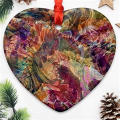 Blended Symmetry Heart Ornament (two Sides) by kaleidomarblingart