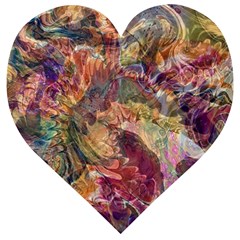 Blended Symmetry Wooden Puzzle Heart by kaleidomarblingart