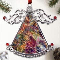 Blended Symmetry Metal Angel With Crystal Ornament by kaleidomarblingart