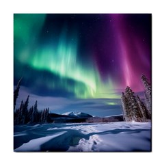 Northern Lights Aurora Night Nature Tile Coaster