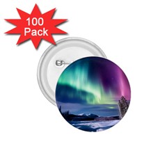 Northern Lights Aurora Night Nature 1 75  Buttons (100 Pack) 