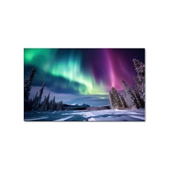 Northern Lights Aurora Night Nature Sticker (rectangular)