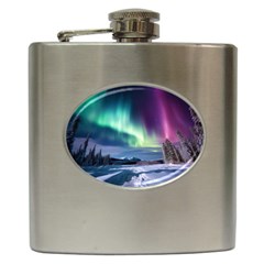 Northern Lights Aurora Night Nature Hip Flask (6 Oz)