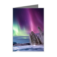 Northern Lights Aurora Night Nature Mini Greeting Card