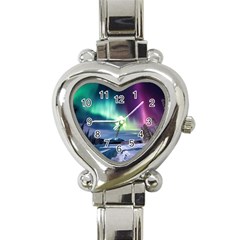 Northern Lights Aurora Night Nature Heart Italian Charm Watch