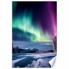 Northern Lights Aurora Night Nature Canvas 24  X 36 