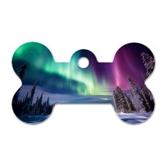 Northern Lights Aurora Night Nature Dog Tag Bone (two Sides)