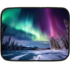 Northern Lights Aurora Night Nature Fleece Blanket (mini)