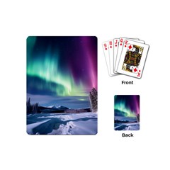 Northern Lights Aurora Night Nature Playing Cards Single Design (mini)