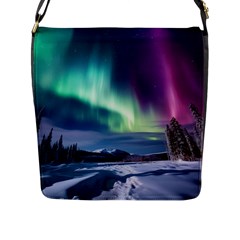 Northern Lights Aurora Night Nature Flap Closure Messenger Bag (l)