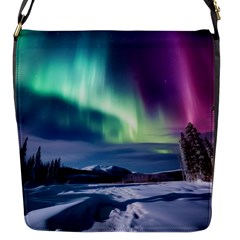 Northern Lights Aurora Night Nature Flap Closure Messenger Bag (s)