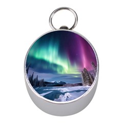 Northern Lights Aurora Night Nature Mini Silver Compasses