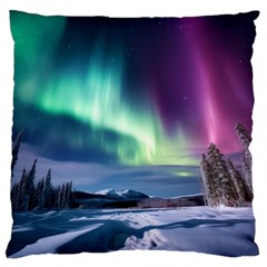 Northern Lights Aurora Night Nature Standard Premium Plush Fleece Cushion Case (two Sides)