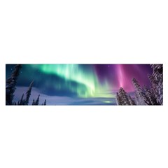 Northern Lights Aurora Night Nature Oblong Satin Scarf (16  X 60 )