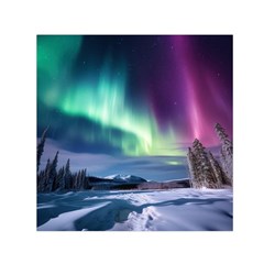 Northern Lights Aurora Night Nature Square Satin Scarf (30  X 30 )