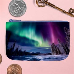 Northern Lights Aurora Night Nature Large Coin Purse