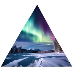 Northern Lights Aurora Night Nature Wooden Puzzle Triangle