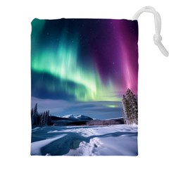 Northern Lights Aurora Night Nature Drawstring Pouch (5xl)