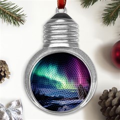 Northern Lights Aurora Night Nature Metal Light Bulb Shape Ornament