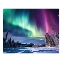 Northern Lights Aurora Night Nature Premium Plush Fleece Blanket (large)