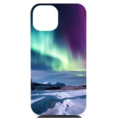 Northern Lights Aurora Night Nature Iphone 14 Black Uv Print Pc Hardshell Case by Posterlux