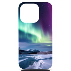 Northern Lights Aurora Night Nature Iphone 14 Pro Black Uv Print Pc Hardshell Case by Posterlux