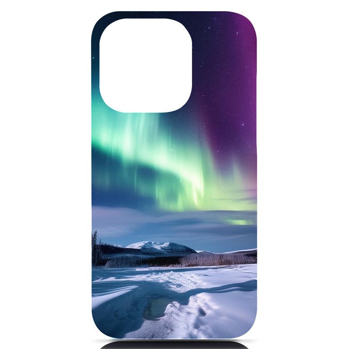 Northern Lights Aurora Night Nature iPhone 14 Pro Black UV Print PC Hardshell Case