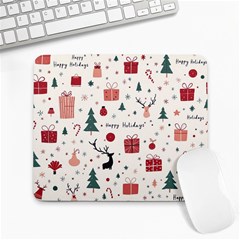 Happy Holiday Xmas Christmas Pattern Large Mousepad