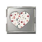 Happy Holiday Xmas Christmas Pattern Mega Link Heart Italian Charm (18mm) Front