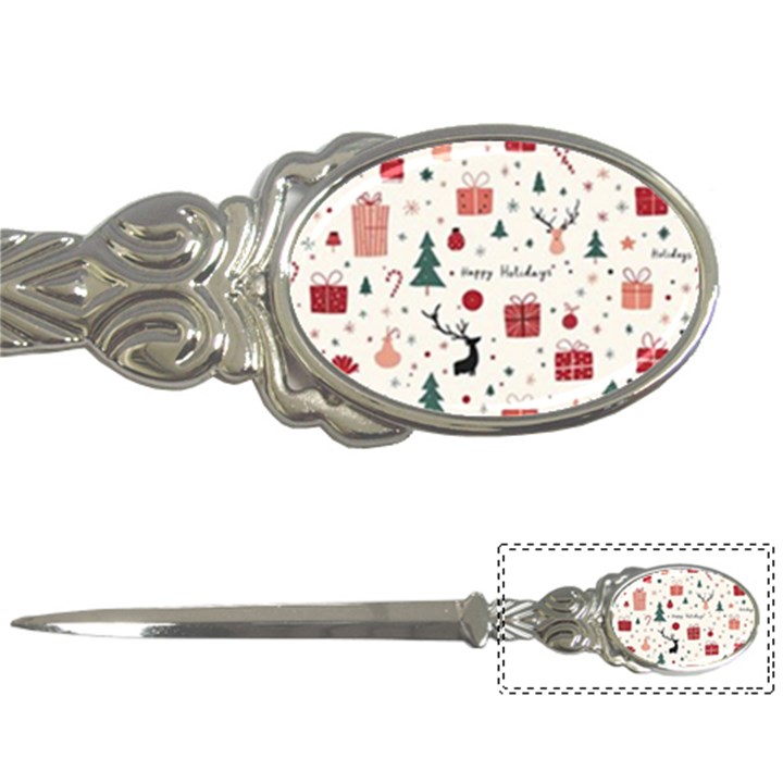 Happy Holiday Xmas Christmas Pattern Letter Opener