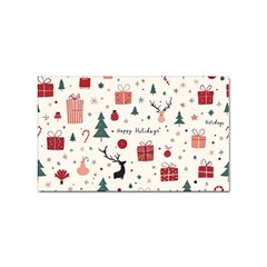 Happy Holiday Xmas Christmas Pattern Sticker Rectangular (10 Pack) by Paksenen