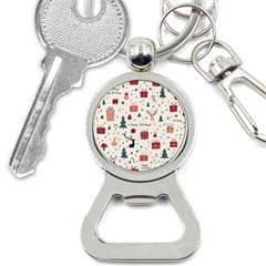 Happy Holiday Xmas Christmas Pattern Bottle Opener Key Chain by Paksenen