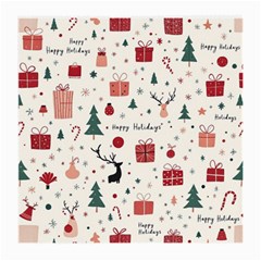 Happy Holiday Xmas Christmas Pattern Medium Glasses Cloth (2 Sides)