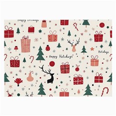 Happy Holiday Xmas Christmas Pattern Large Glasses Cloth (2 Sides)