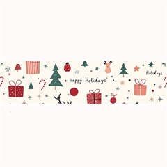 Happy Holiday Xmas Christmas Pattern Large Bar Mat