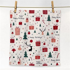 Happy Holiday Xmas Christmas Pattern Face Towel