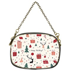 Happy Holiday Xmas Christmas Pattern Chain Purse (one Side)