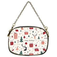 Happy Holiday Xmas Christmas Pattern Chain Purse (two Sides) by Paksenen