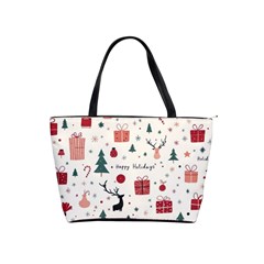 Happy Holiday Xmas Christmas Pattern Classic Shoulder Handbag by Paksenen