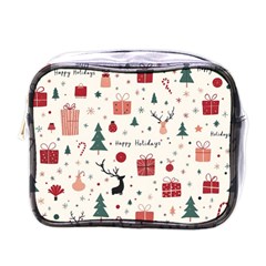 Happy Holiday Xmas Christmas Pattern Mini Toiletries Bag (one Side)