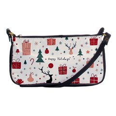 Happy Holiday Xmas Christmas Pattern Shoulder Clutch Bag by Paksenen