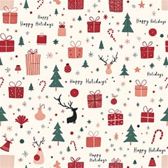 Happy Holiday Xmas Christmas Pattern Play Mat (rectangle) by Paksenen