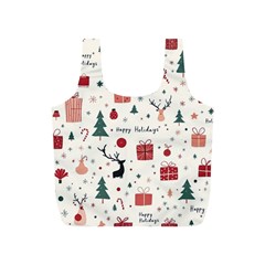 Happy Holiday Xmas Christmas Pattern Full Print Recycle Bag (s) by Paksenen