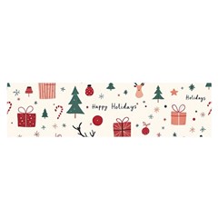 Happy Holiday Xmas Christmas Pattern Oblong Satin Scarf (16  X 60 ) by Paksenen