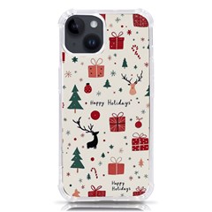 Happy Holiday Xmas Christmas Pattern Iphone 14 Tpu Uv Print Case by Paksenen